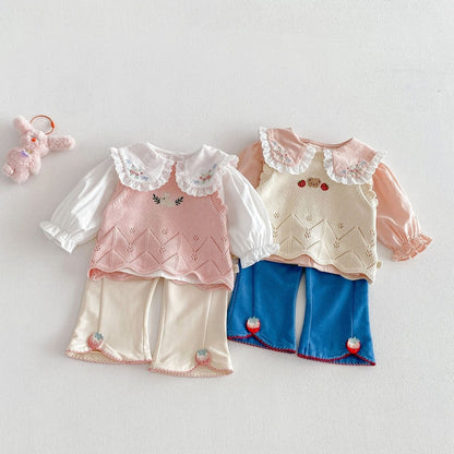 【BABY&KID】どうぶつ刺繍ニットベストSK104117