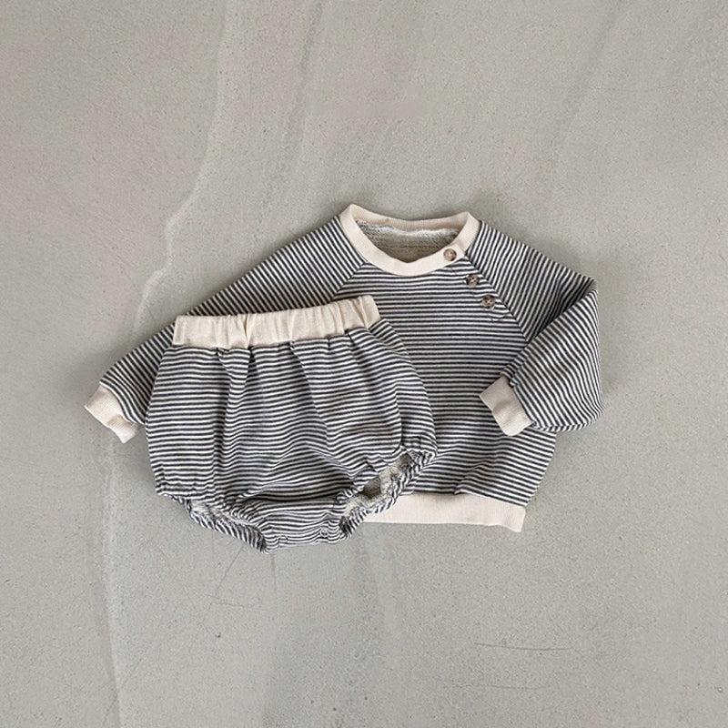 【BABY】ボーダークルーネックスウェット&かぼちゃパンツSK101514