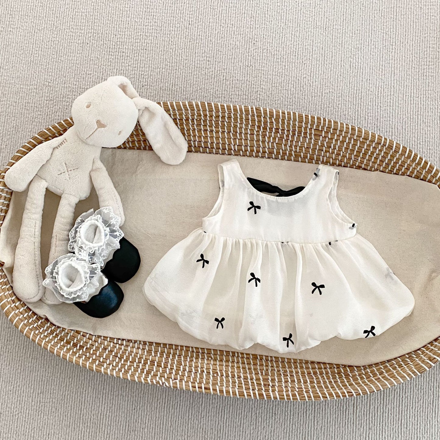 【BABY&KID】夏新作 蝶結びふわふわキャミソール、蝶結付きショートパンツSK061802