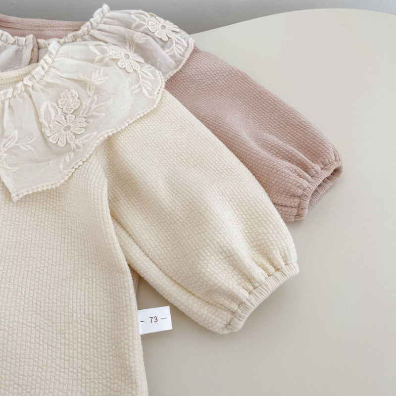 【BABY&KID】レースフリル襟カーディガン&パンツセットアップSK100828