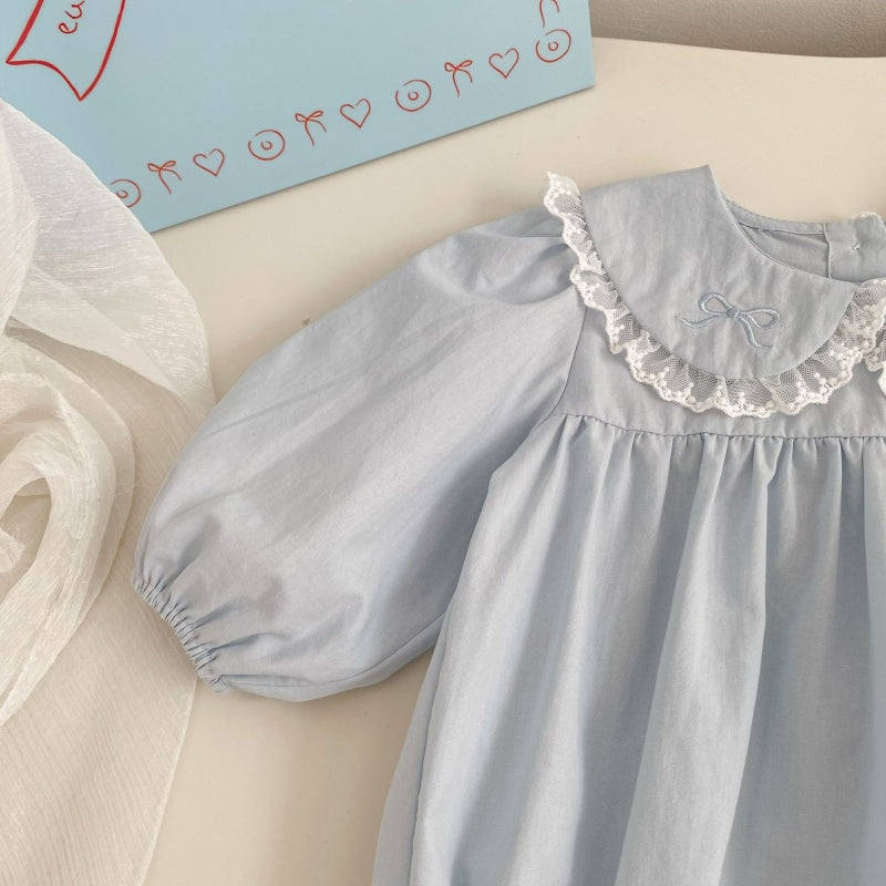 【BABY】レースフリル丸襟ロンパースSK104103