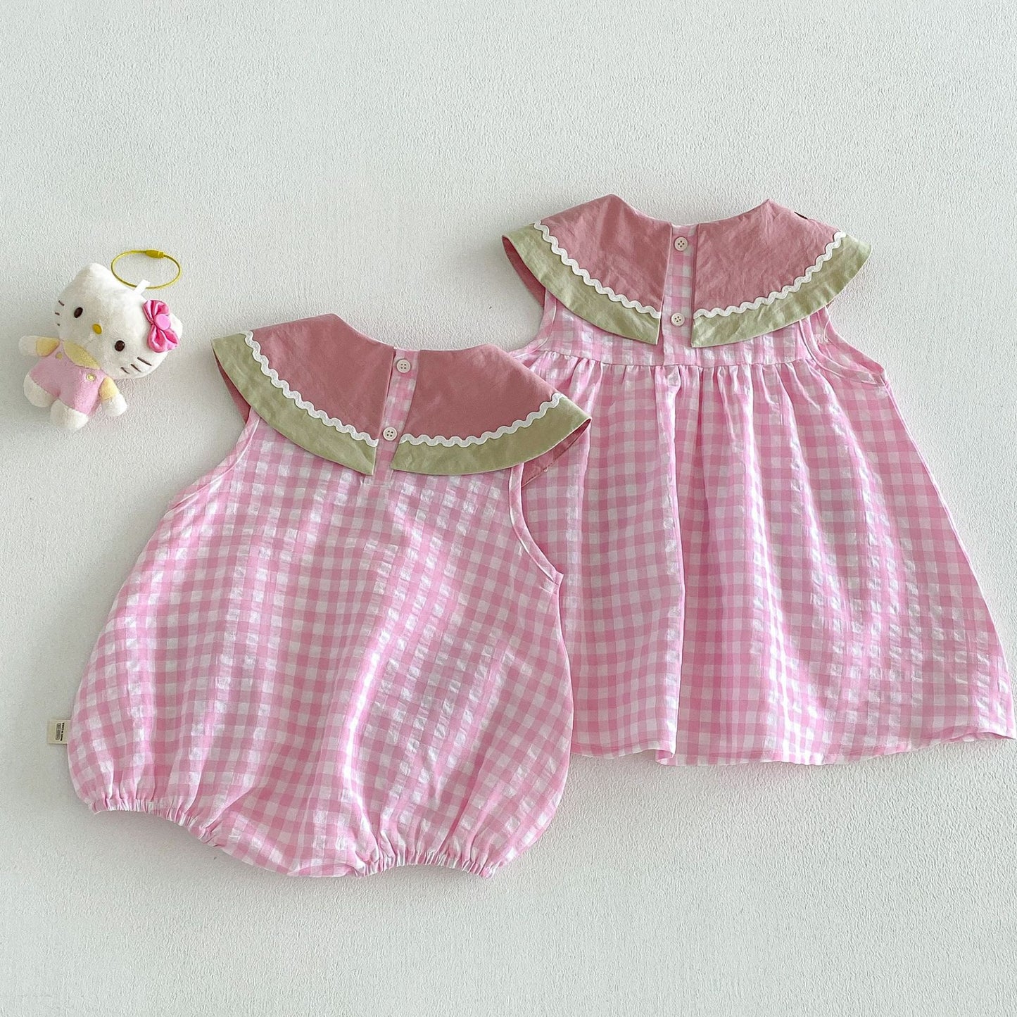 【BABY&KID】夏新作 すいかチェックロンパース、ワンピースSK105122