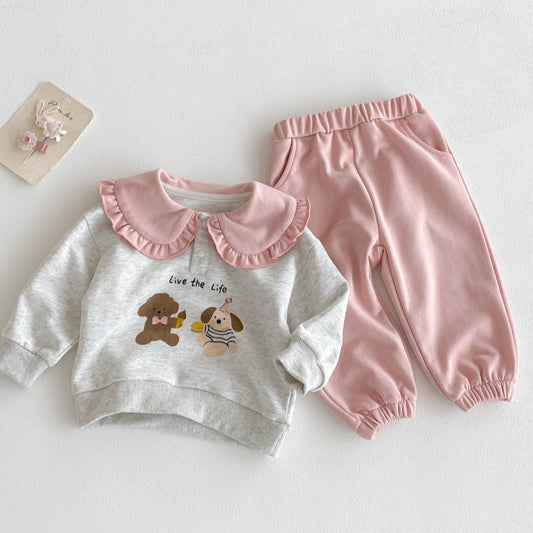 【BABY&KID】わんこプリントセットアップSK092702
