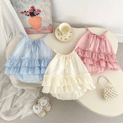 【BABY】夏新作薄手ティアードロンパースワンピースSK105508