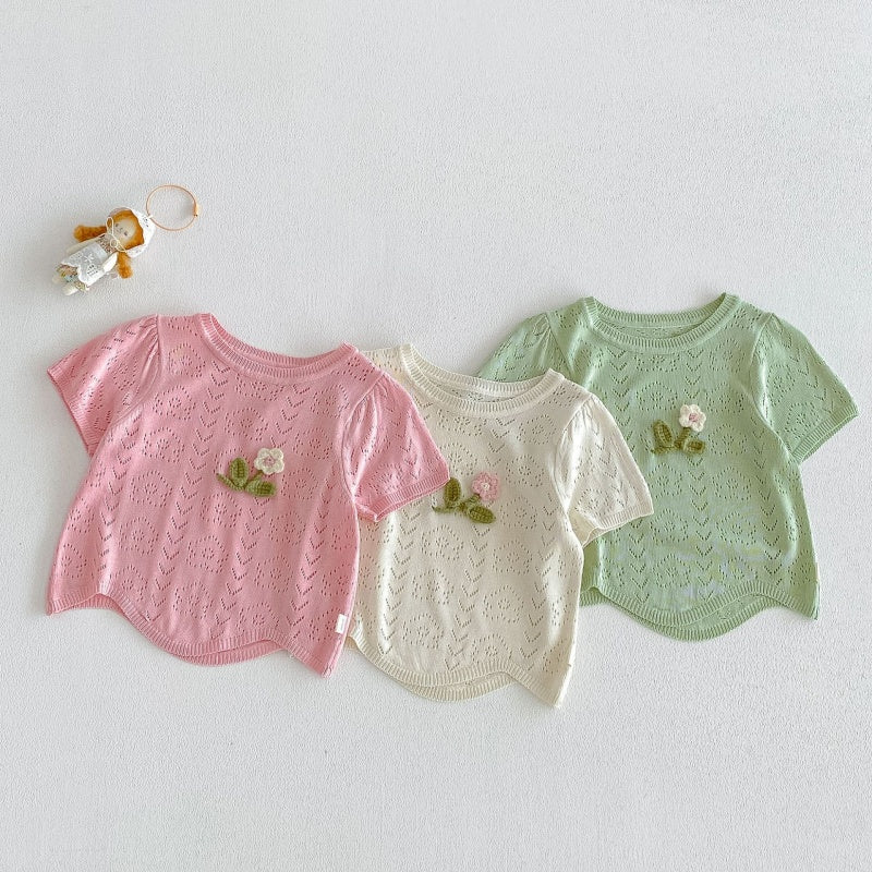 【BABY&KID】夏新作透かし編みトップスSK105518