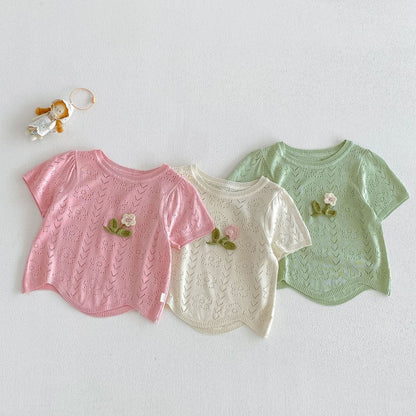 【BABY&KID】夏新作透かし編みトップスSK105518
