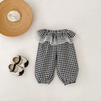 【BABY&KID】夏新作 チェック柄ロングパンツSK080106