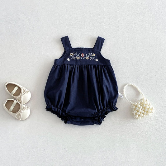 【BABY】夏新作キャミ刺繍ロンパースSK105813