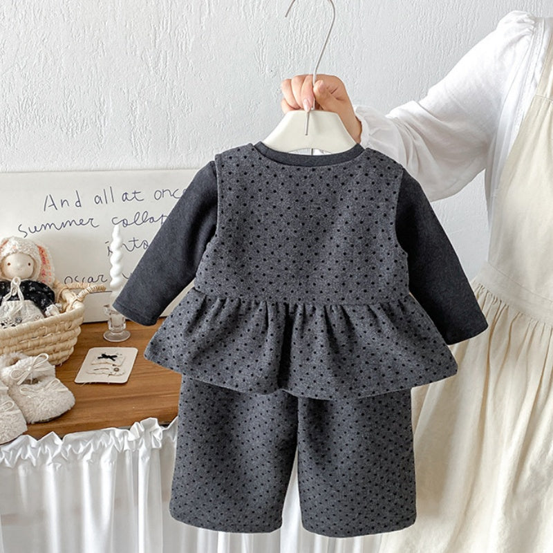 【BABY】冬新作ドットベスト＆ワイドパンツ＆トップスSK108307