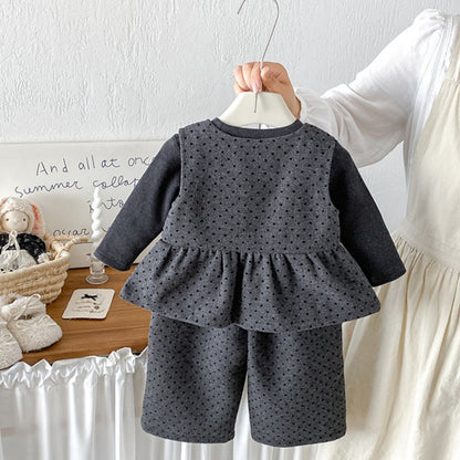【BABY】冬新作ドットベスト＆ワイドパンツ＆トップスSK108307