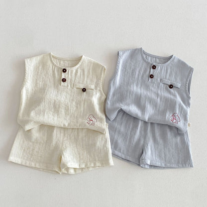 【BABY&KID】夏新作いぬプリントセットアップSK105606