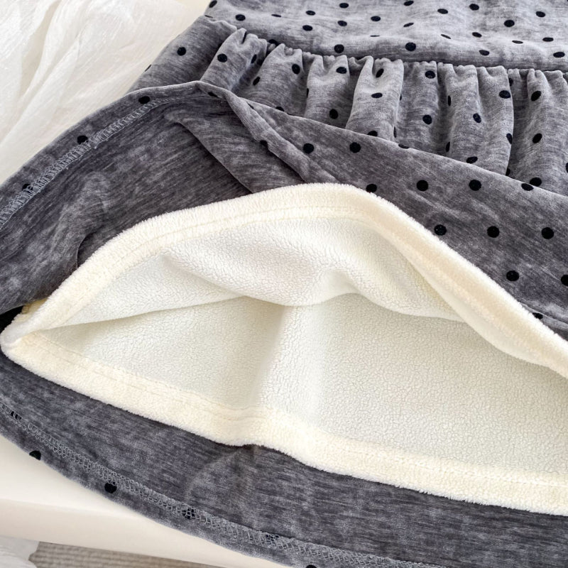 【BABY&KID】冬新作ドット裏起毛ジャンパースカートSK102730