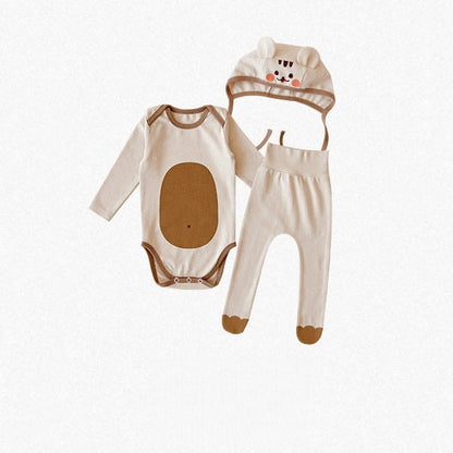 【BABY】アニマルデザインロンパース&レギンス&帽子SK100305