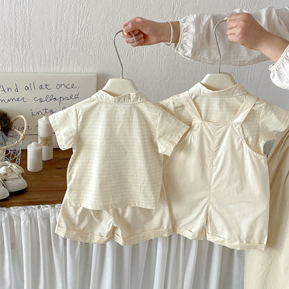 【BABY】夏新作シンプルカートゥーンサロペット、シャツ、ショートパンツSK104807