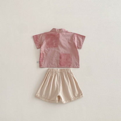 【BABY】夏新作ピンクシャツ＆ショートパンツSK104616