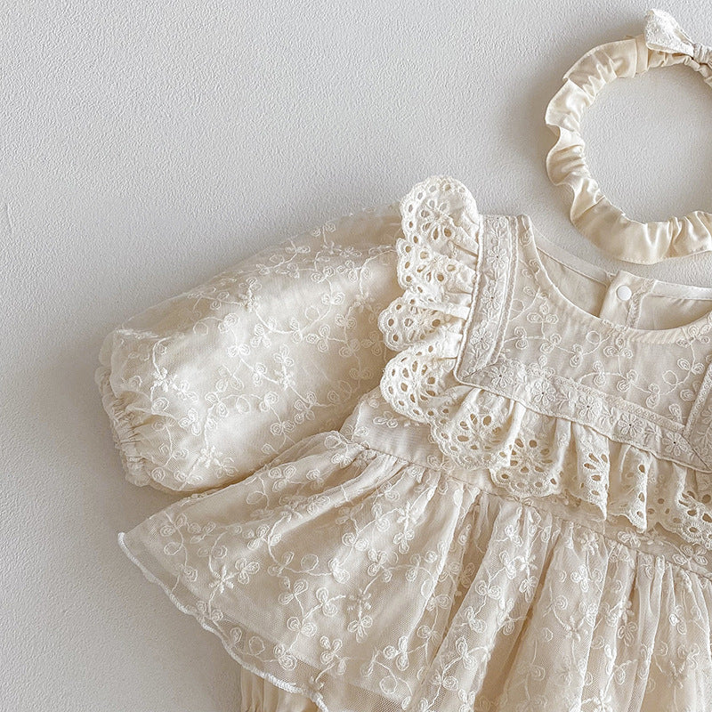【BABY】レース刺繍プリンセスロンパースSK101102