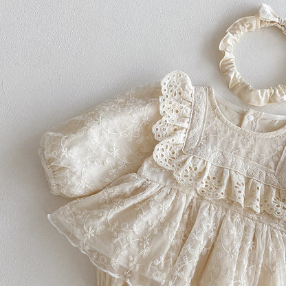 【BABY】レース刺繍プリンセスロンパースSK101102