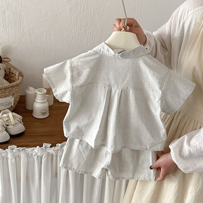 【BABY】夏新作韓国風シンプル無地セットアップSK104811