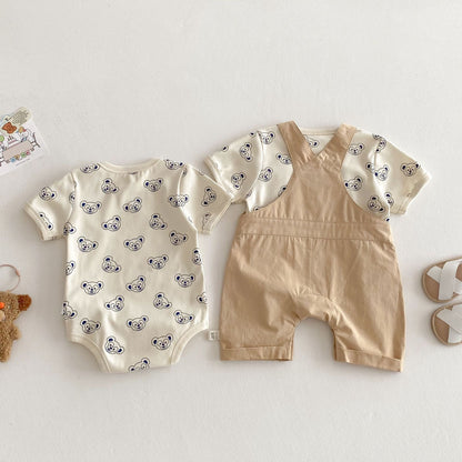 【BABY】夏新作  総柄カートゥーンロンパース、サロペット、ＴシャツSK061602