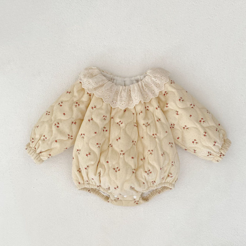 【BABY】冬新作レースカラーパッドプリントロンパースSK102405