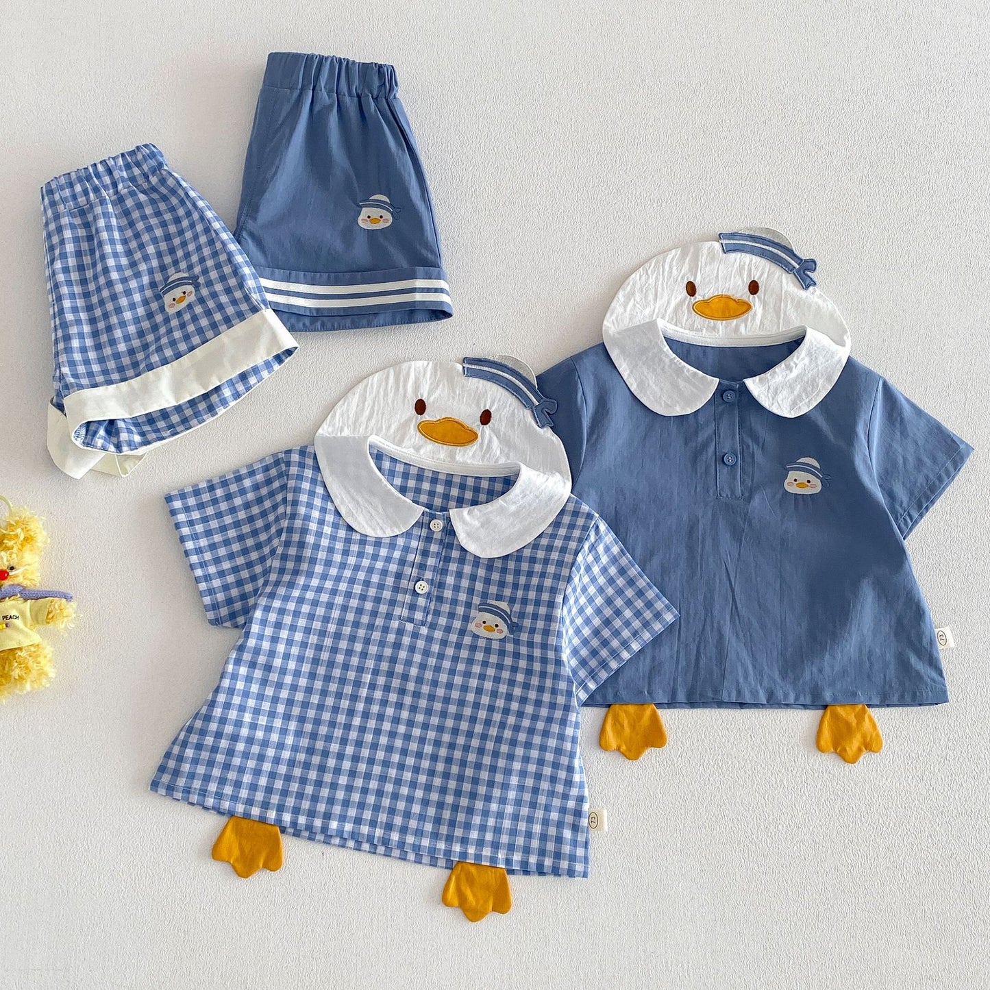 【BABY&KID】夏新作 カートゥーン丸襟Tシャツ、ショートパンツSK105114