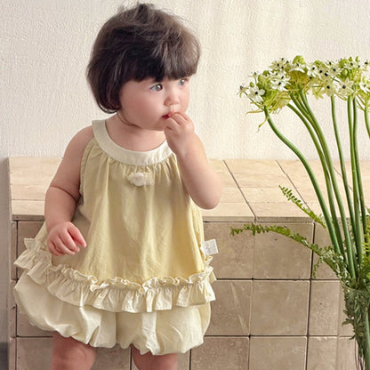 【BABY&KID】夏新作フリルノースリーブセットアップSK104801