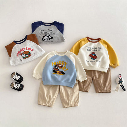 【BABY&KID】タオル刺繍カートゥーンスウェットSK103505