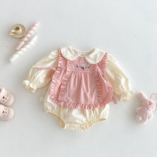 【BABY】ドールカラーロンパース＆うさぎタンクトップセットSK092306