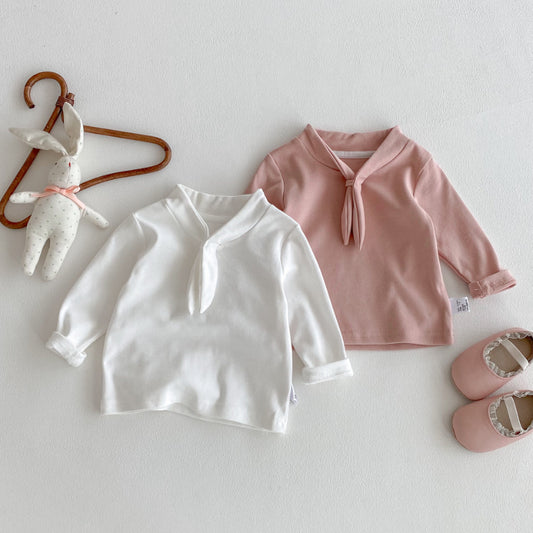 【BABY】韓国風リボン付きTシャツSK100740