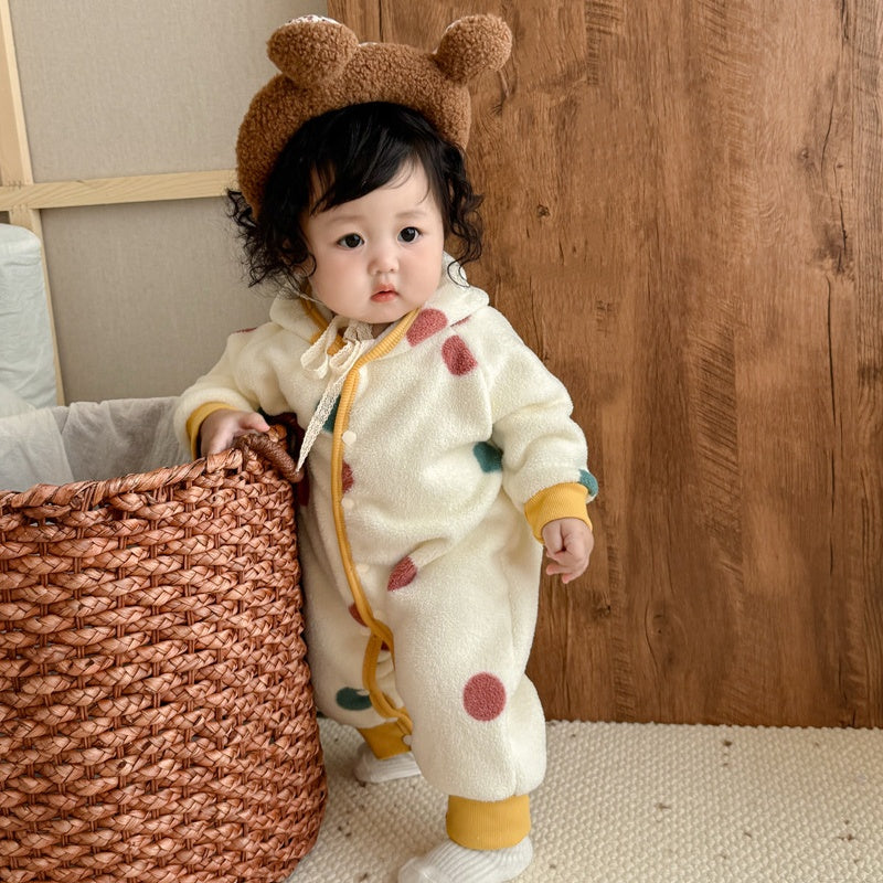 【BABY】冬新作カラードットあったかカバーオールSK103216