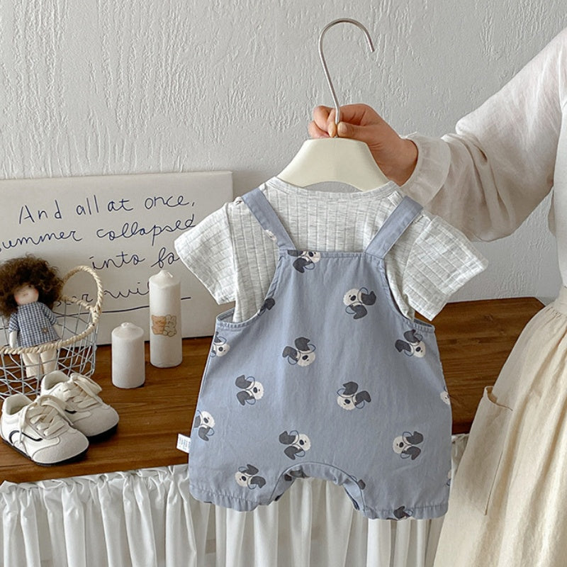 【BABY】夏新作カートゥーンサロペット＆TシャツSK104822