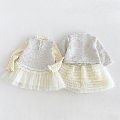 【BABY&KID】ツイード風アウター、ワンピース、ニットSK108114