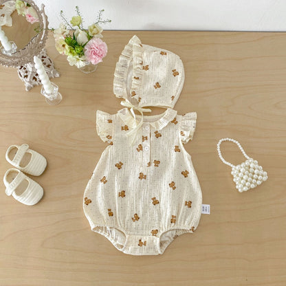 【BABY】夏新作くまプリントロンパースSK105806