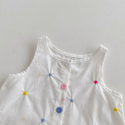 【BABY】夏新作 カラフルハート刺繍セットアップSK092214