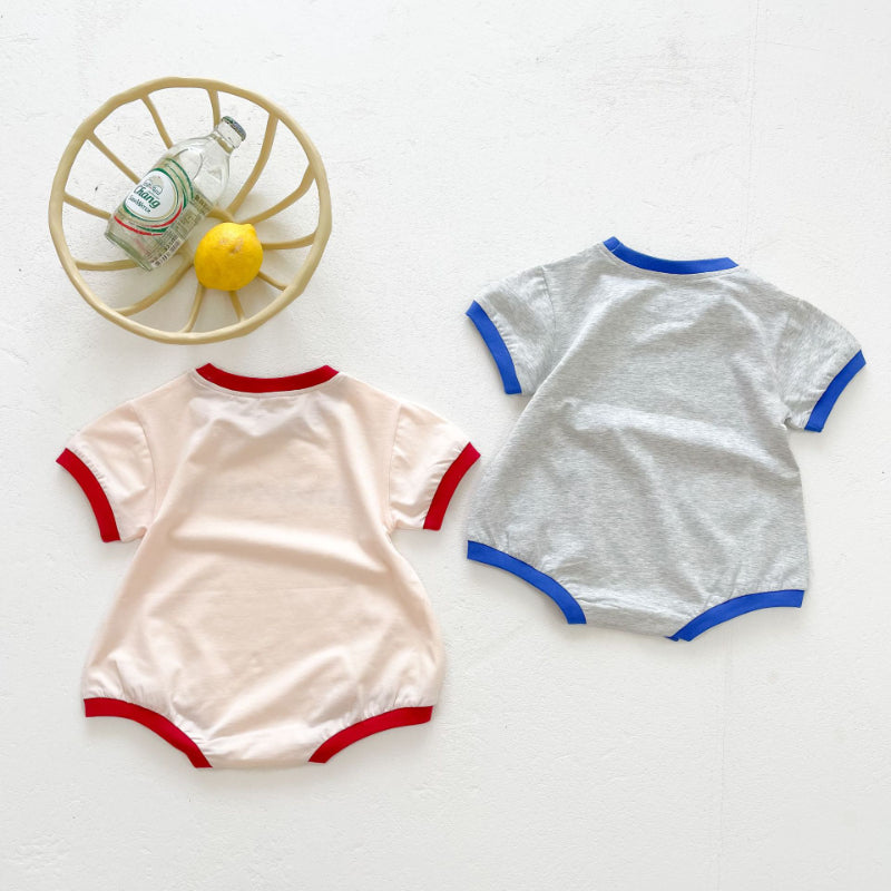 【BABY】夏新作 英字プリントコットンロンパースSKO70726