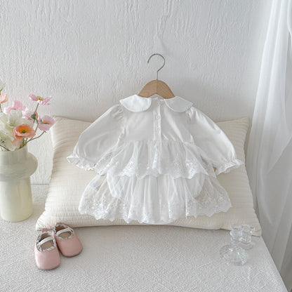 【BABY】チュールレースロンパースワンピSK103606