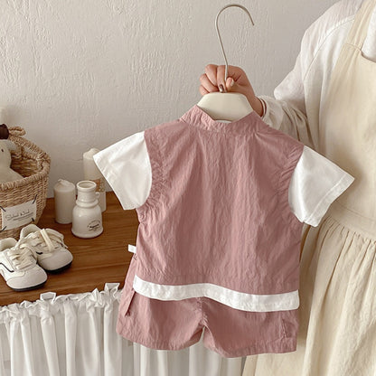 【BABY】夏新作ワークテイストセットアップSK104516