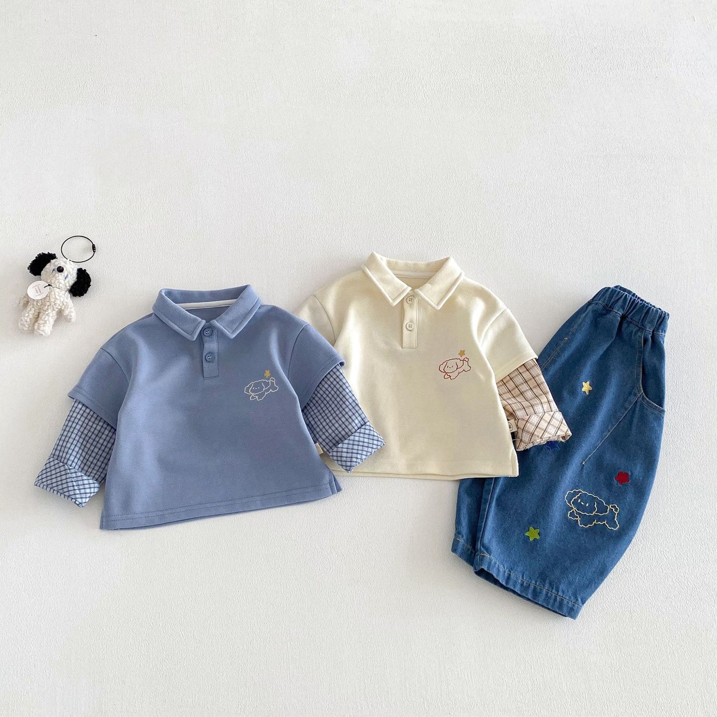 【BABY&KID】カートゥーン重ね着風ポロシャツSK103514