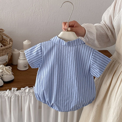 【BABY】夏新作ストライプロンパースSK104507