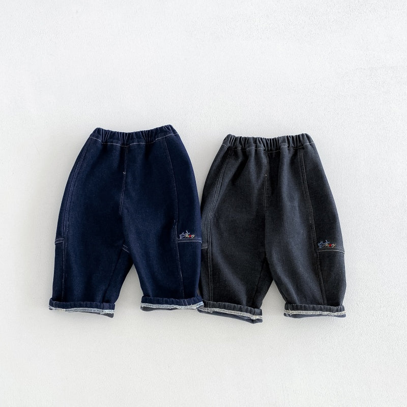 【BABY&KID】冬新作刺繍裏起毛デニムパンツSK108510