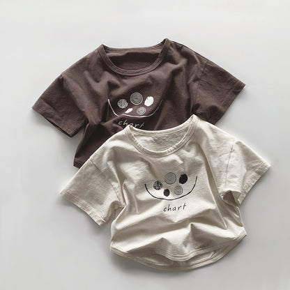 【BABY&KID】夏新作 薄手コットン半袖TシャツSK080818