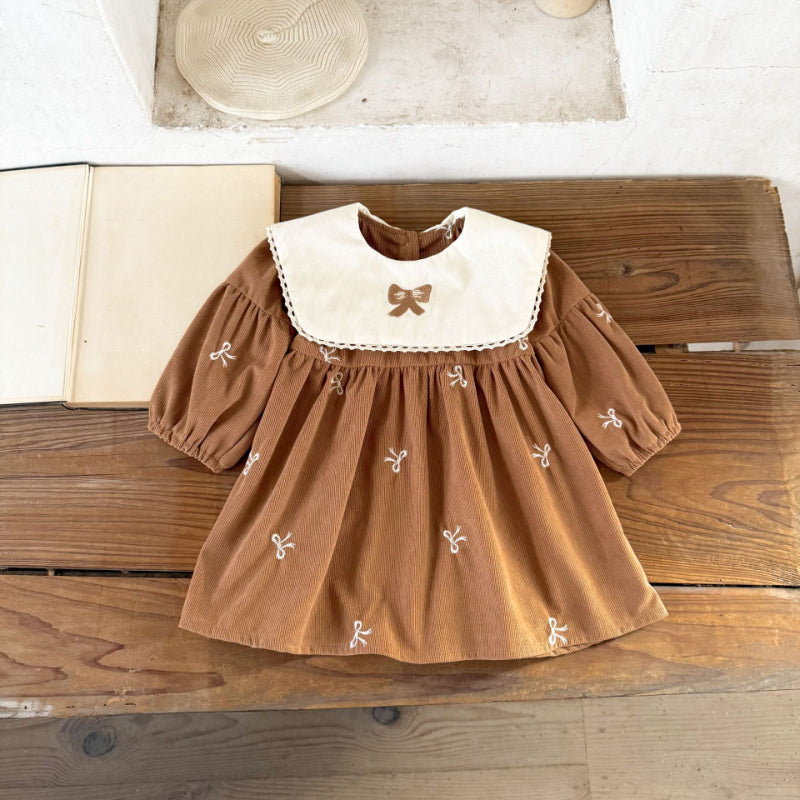 【BABY&KID】コーデュロイ蝶結びワンピースSK011002