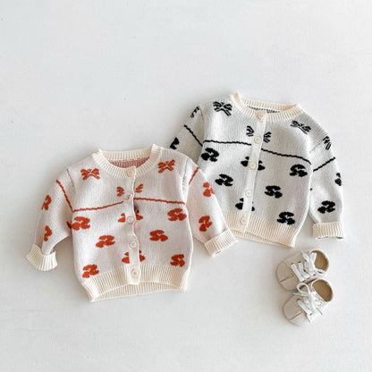 【BABY&KID】花柄ニットカーディガンSK092925