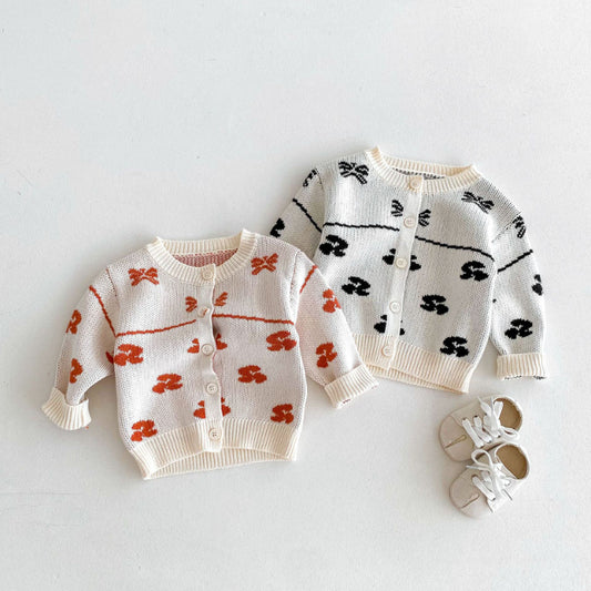 【BABY&KID】花柄ニットカーディガンSK092925