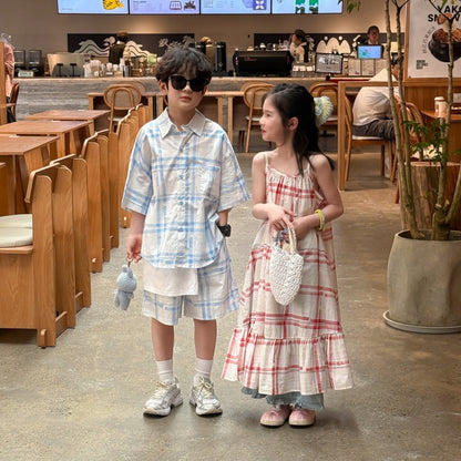 【BABY&KID】夏新作 チェック柄セットアップ、ワンピースSK080519