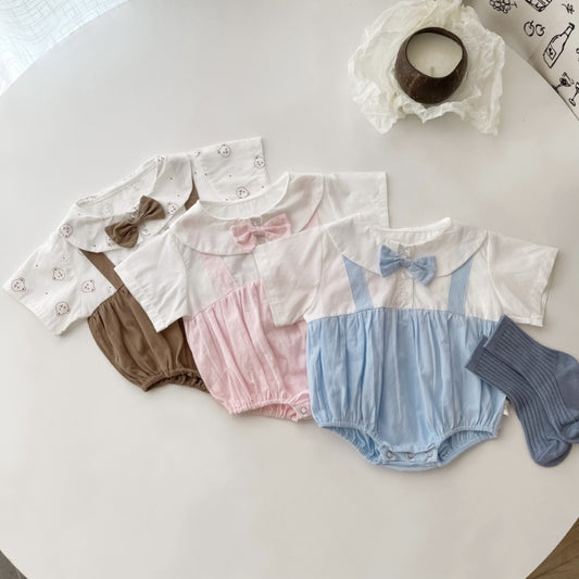 【BABY】夏新作 ラペルボウタイロンパースSK090313