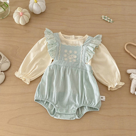 【BABY】刺繍サロペットロンパース＆無地シャツSK103917