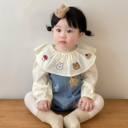 【BABY】カートゥーン柄サロペット&シャツ2点セットSK100518