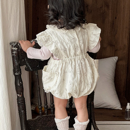 【BABY】小花柄ロンパース、レース襟ロンTSK104302