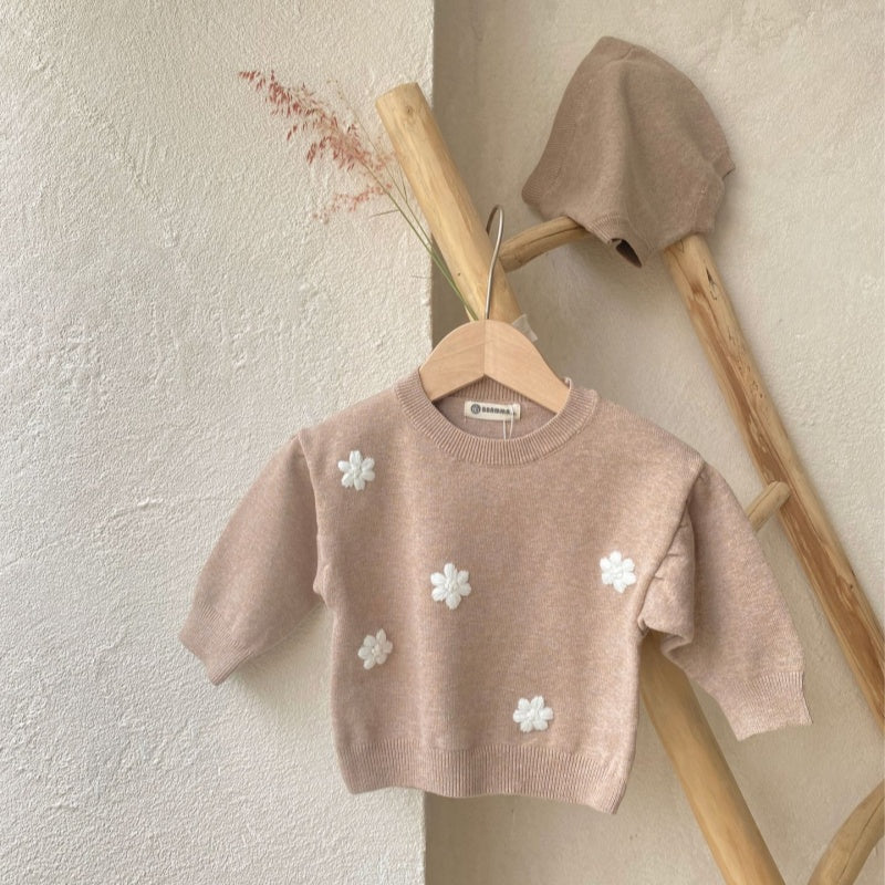 【BABY】韓国風刺繍ニットセットアップSK102203
